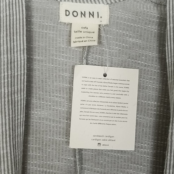 Cardigan Donni Sandwash Ribbed Cardigan Coat OSFA - Picture 7 of 12